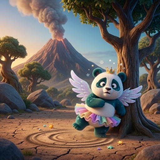 Illustration from "Panda Blaze's Big Dance": Panda Blaze's star spots drooped.