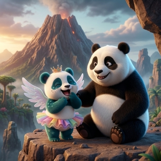 Illustration from "Panda Blaze's Big Dance": "Oops!" giggled Panda Blaze.
