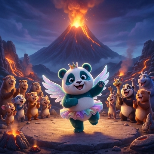 Illustration from "Panda Blaze's Big Dance": Panda Blaze looked at the safe space.