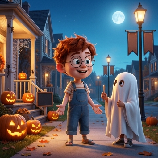 Illustration from "The Spooky House Isn't Spooky": "Whoa," said a ghost.