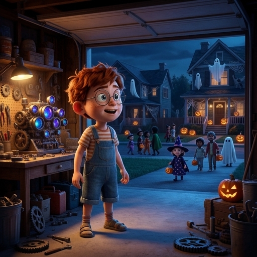 Illustration from "The Spooky House Isn't Spooky": Milo's heart did a flip.