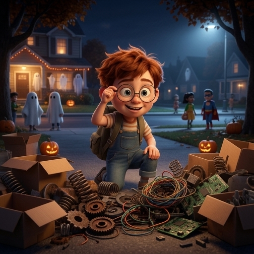 Cover illustration of the children's storybook "The Spooky House Isn't Spooky", starring Milo